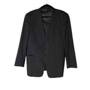 Armani Collezioni Black Striped Blazer Suit Jacket 42